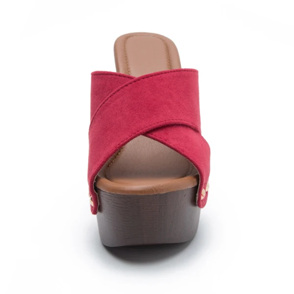 Chic / Belle Noire Daim Vêtement de rue Sandales Femme 2022 12 cm Talons Épais Peep Toes / Bout Ouvert Sandales Talons Hauts