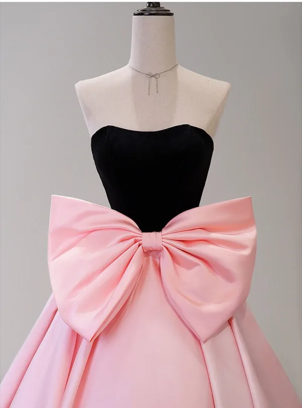 Onírico Rosa Bowknot Vestidos de gala 2026 Ball Gown Sweetheart Sin Mangas Sin Espalda