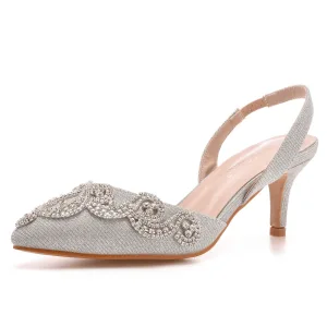 Bling Bling Silver Afton Rhinestone Sandaler Dam 2023 6 Cm Stilettklackar Spetsiga Sandaler Högklackade