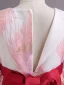 Chic / Beautiful Red Glitter Printing Birthday Flower Girl Dresses 2024 Ball Gown Scoop Neck Sleeveless Sash Bow Floor-Length / Long