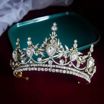 Sjarmerende Hvit Krystall Rhinestone Bryllup Tiara Har Tilbehor Legering 2022