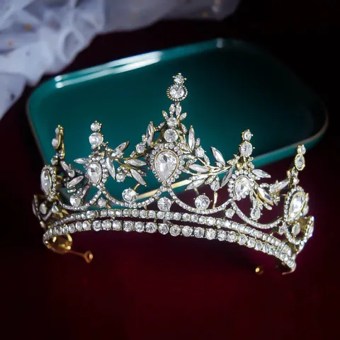 Charmant Weiß Kristall Strass Hochzeit Tiara Haarschmuck Braut Legierung 2022