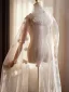 Élégant Blanche Fait main Appliques Mariage Vestes & Enveloppements Tulle 2026 châle