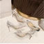 Sexy Silber Perle Strass Abend Pumps Hochhackige 2022 8 cm Stilettos Spitzschuh Pumps