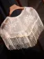 Bling Bling Aprikos / Beige Handgjort Beading Tassel Paljetter Spets Blomma Bal sjal 2025