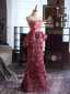 Flower Fairy Fuchsia Ruffle Appliques Prom Dresses 2025 Trumpet / Mermaid Strapless Sleeveless Backless Floor-Length / Long Formal Dresses