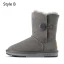 Confortable Marron Daim Vêtement de rue Hiver Bottes De Neige 2024 Cuir À Bout Rond Bottes Femme