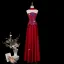 Vintage / Retro Burgundy Prom Dresses 2026 A-Line / Princess Strapless Sleeveless Backless Floor-Length / Long Formal Dresses