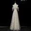 Scintillantes Argenté Perlage Paillettes Robe De Soirée 2026 Princesse De l'épaule Sans Manches Dos Nu Longue Robe De Ceremonie