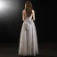 Charming Grey Evening Dresses 2022 A-Line / Princess Strapless Sleeveless Beading Pearl Backless Bow Floor-Length / Long Evening Party Formal Dresses