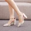 Élégant Blanche Faux Diamant Chaussure De Mariée 2023 Bride Cheville 7 cm Talons Aiguilles À Bout Pointu Mariage Sandales Talons Hauts