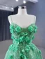 Haut de Gamme Charmant Vert Cendré Perlage Paillettes Appliques Robe De Bal 2023 Princesse Bretelles Spaghetti Sans Manches Dos Nu Train De Balayage Promo Robe De Ceremonie
