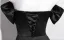 Vintage / Retro Black Evening Dresses 2026 Trumpet / Mermaid Off-The-Shoulder Short Sleeve Backless Floor-Length / Long Formal Dresses
