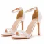 Charmant Weiß Sommer Perle Brautschuhe 2023 10 cm Stilettos Knöchelriemen Peeptoes Hochzeit Sandaletten Hochhackige