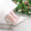Charming White Pearl Appliques Wedding Shoes 2024 Leather 10 cm Stiletto Heels Pointed Toe Wedding Pumps High Heels
