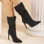 Mode Bleu Ciel Tomber Hiver Vêtement de rue Bottes Femme 2023 11 cm Talons Aiguilles À Bout Pointu Bottes