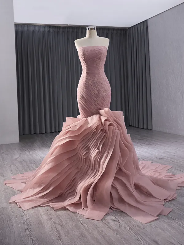 Likely Satin Evening Gown, shops Pink Prom Dresses, Formal Dresses, Trumpet Gown 10