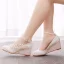 Élégant Blanche Mariage En Dentelle Fleur Chaussure De Mariée 2023 Bride Cheville 5 cm Compensées À Bout Rond Chaussure De Mariée