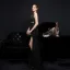 Sexy Black Beading Split Front Evening Dresses 2022 Trumpet / Mermaid V-Neck Sleeveless Backless Floor-Length / Long Evening Party Formal Dresses
