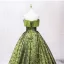 Vintage Salbeigrün Drucken Ballkleider Ballkleid 2025 Bandeau Schleife Ärmellos Rückenfreies Lange Ball Festliche Kleider