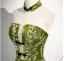 Fashion Green Sequins Velvet Evening Dresses 2024 Trumpet / Mermaid Strapless Sleeveless Backless Sweep Train Evening Party Formal Dresses