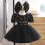 Sparkly Black Multi-Colors Sequins Birthday Flower Girl Dresses 2022 Ball Gown Scoop Neck Short Sleeve Bow Short Flower Girl Dresses