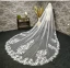 Charming White Pearl Lace Flower Wedding Veils 2024 Tulle