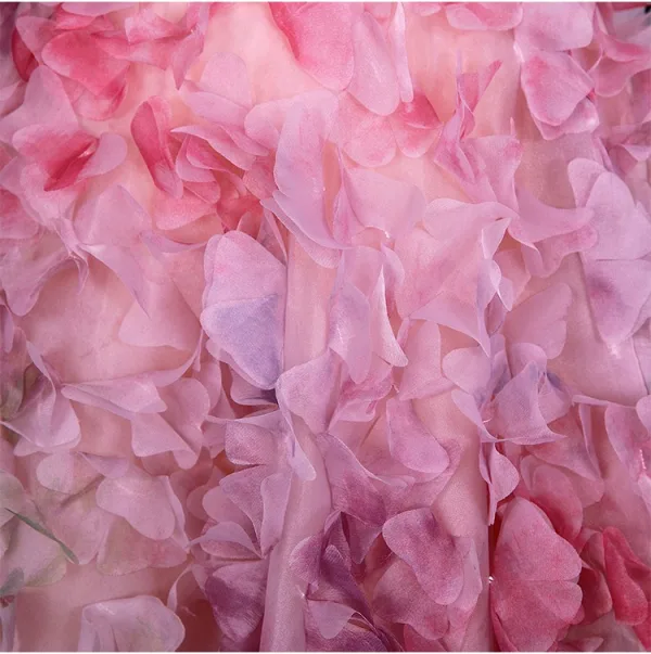 Blumenfee Rosa Strass Pailletten Applikationen Ballkleider 2025 A Linie Stehkragen Ärmellos Rückenfreies Sweep / Pinsel Zug Festliche Kleider