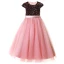 Lovely Candy Pink Sequins Birthday Flower Girl Dresses Ball Gown 2022 Scoop Neck Sash Bow Sleeveless Floor-Length / Long Flower Girl Dresses