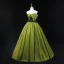 Fashion Clover Green Prom Dresses 2024 Ball Gown Strapless Bow Sleeveless Backless Floor-Length / Long Formal Dresses