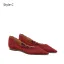 Elegant Red Lace Flower Wedding Shoes 2026 Leather 8 cm Stiletto Heels Pointed Toe Wedding Pumps