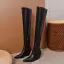 Fashion Black Fall Winter Street Wear Womens Boots 2023 6 cm Thick Heels Pointed Toe Boots