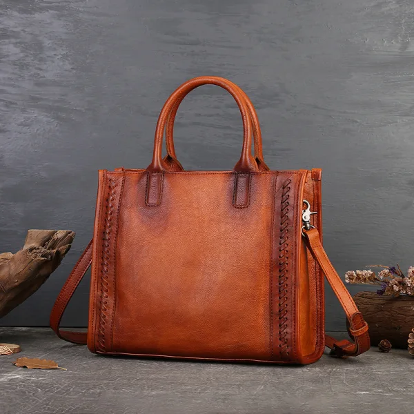 Vintage / Retro Modest / Simple Brown Street Wear Leather Handbag Women's Bags 2023