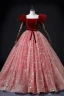 Elegant Burgundy Prom Dresses 2022 Ball Gown Off-The-Shoulder Puffy Short Sleeve Bow Sash Backless Floor-Length / Long Formal Dresses