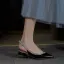 Charming Pool Blue Rivet Evening Party Womens Sandals 2022 Leather 3 cm Low Heel Thick Heels Pointed Toe Womens Shoes