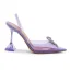 Transparent Sexy Summer Purple Evening Party Womens Sandals 2022 Rhinestone Bow 9 cm Stiletto Heels Pointed Toe High Heels