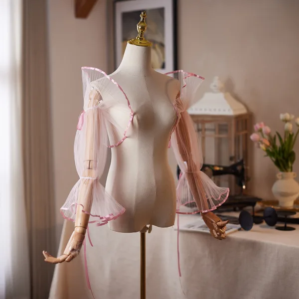 Inhabituel Rougissant Rose Tulle Mariage Gants Mariage 2026