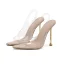 Sexy Transparent Fuchsia Street Wear Womens Sandals 2022 11 cm Stiletto Heels Open / Peep Toe Sandals High Heels