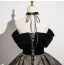 Classy Black Glitter Prom Dresses 2025 Ball Gown Off-The-Shoulder Sleeveless Backless Floor-Length / Long Prom Formal Dresses