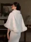 Vintage / Retro White Suede Prom Shawls 2025