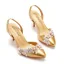 Charming White Pearl Rhinestone Lace Flower Wedding Shoes 2023 7 cm Stiletto Heels Pointed Toe Wedding Sandals High Heels