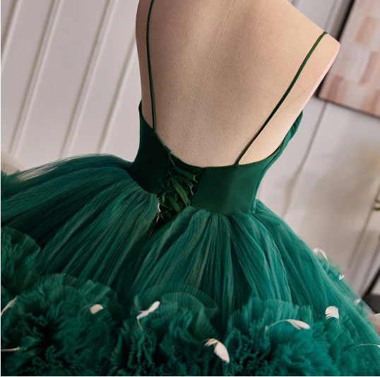 Elegant Dark Green Cascading Ruffles Ruffle Quinceaera Prom Dresses 2024 Ball Gown Prom Elegant Dark Green Cascading Ruffles Ruffle Quinceaera Prom Dresses 2024 Ball Gown Prom