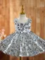 Sparkly Silver Short Sequins Birthday Flower Girl Dresses 2024 Ball Gown Scoop Neck Sleeveless