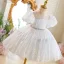 Lovely Blushing Pink Sequins Birthday Short Flower Girl Dresses 2026 Ball Gown Scoop Neck Puffy Short Sleeve