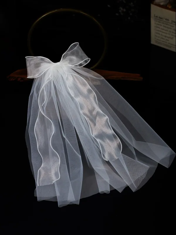 Mode Blanche Noeud Voile De Mariée 2025