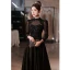 Vintage / Retro Black Beading Rhinestone Sequins Evening Dresses 2023 A-Line / Princess High Neck 3/4 Sleeve Floor-Length / Long Evening Party Formal Dresses