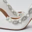 Elegante Weiß Perle Strass Brautschuhe 2022 Satin 10 cm Stilettos Spitzschuh Hochzeit Pumps Hochhackige