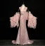 Sexy Rougissant Rose Faux Diamant Plumes Robe De Soirée 2024 Trompette / Sirène Titulaire Sans Manches Dos Nu Train De Balayage Soirée Robe De Ceremonie