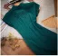 Chinese style Vintage / Retro Dark Green Prom Cheongsam 2024 Trumpet / Mermaid High Neck Short Sleeve Floor-Length / Long