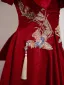 Elegant Red Beading Embroidered Prom Dresses 2025 A-Line / Princess Strapless Bow Sleeveless Backless Floor-Length / Long Formal Dresses